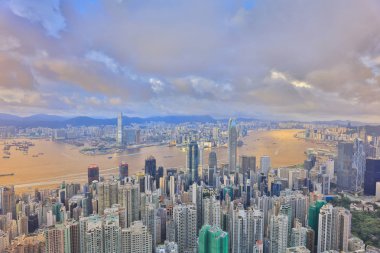 victoria peak Hong kong manzarası