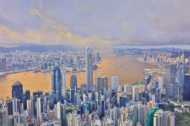 Hong kong, Çin şehir manzarası victoria peak.