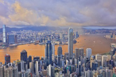 Hong kong manzarası. Victoria peak görüntülemek.