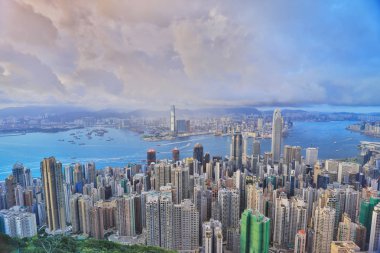 Hong kong manzarası. Victoria peak görüntülemek.