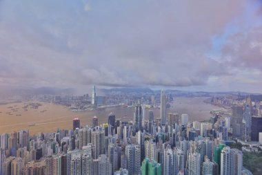 Hong kong manzarası. Victoria peak görüntülemek.