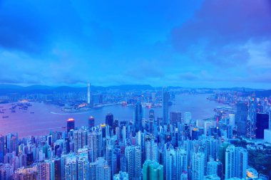 gece Hong Kong Adası iş bölgesi