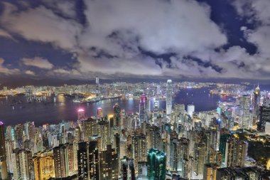 Victoria Peak HK şehir manzarası.