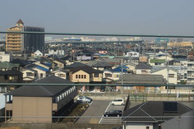  Osaka şehir manzaralı trenle