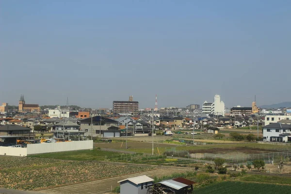 Uitzicht op de stad Osaka per trein — Stockfoto