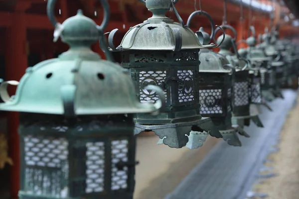 kasuga taisha içinde nara bronz fenerler