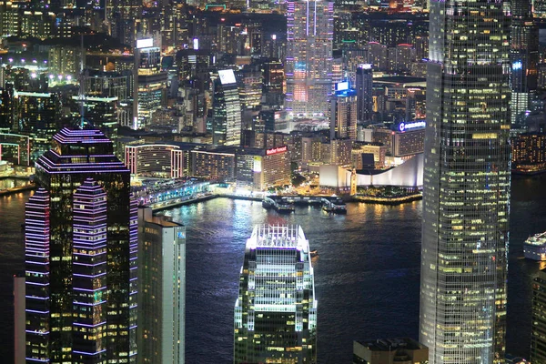 Hong Kong skyline på victoria peak 2017 — Stockfoto