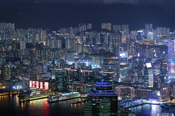 Hong Kong skyline v victoria peak 2017 — Stock fotografie