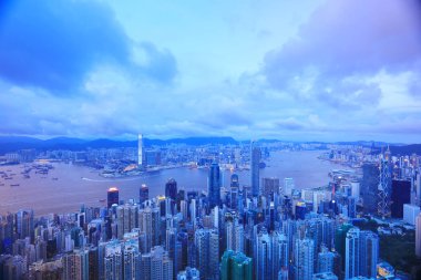  Victoria Peak üzerinden hk gece görünümü