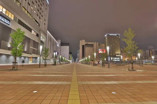 Χοκάιντο, Ιαπωνία του Ασαχικάουα σταθμό τη νύχτα — Φωτογραφία Αρχείου