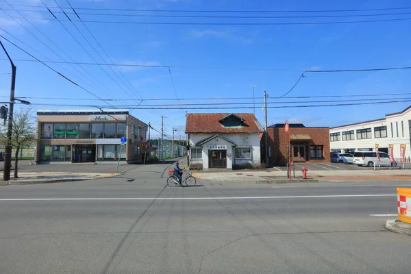 Calle en el distrito Kamui, Asahikawa Hokkaido, Japón . — Foto de Stock