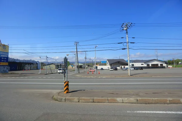 Straße im Bezirk kamui, asahikawa hokkaido, Japan. — Stockfoto
