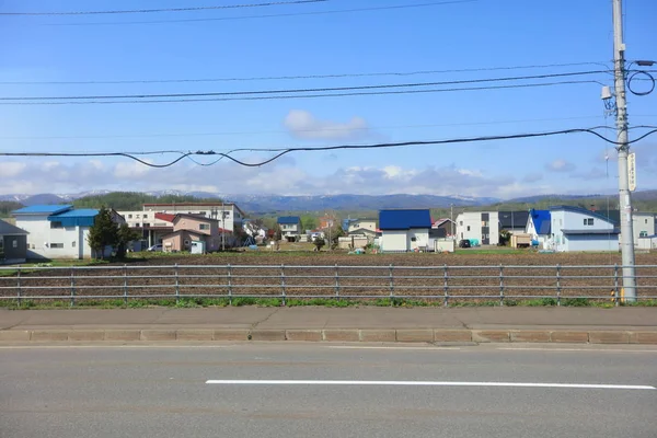 Straße im Bezirk kamui, asahikawa hokkaido, Japan. — Stockfoto