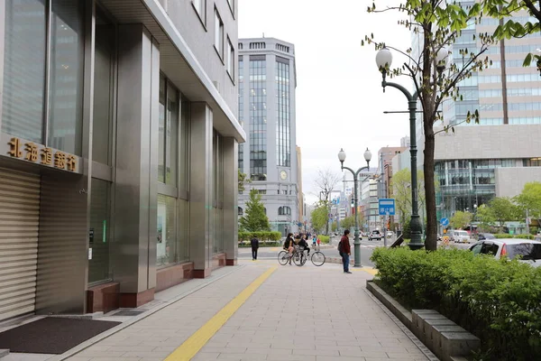 Gatuvy över byggnader, Sapporo, Hokkaido, Japan. — Stockfoto