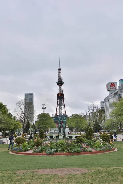 Blick auf den Fernsehturm von Sapporo, Hokkaido — Stockfoto