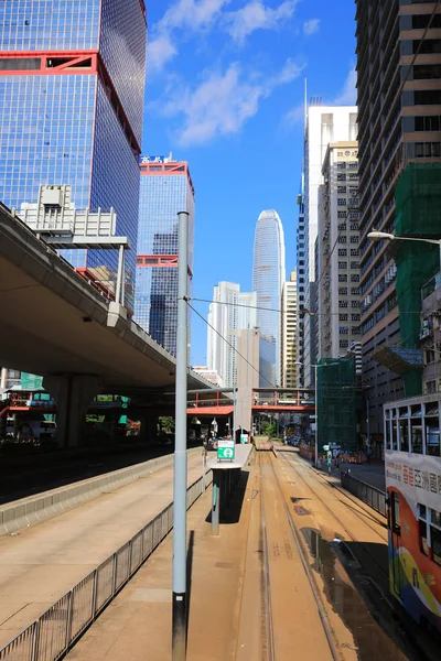 De weergave van de tram van sheung wan 2017 — Stockfoto