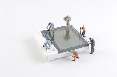 Min rakam işçi ekibi mühendisleri ile