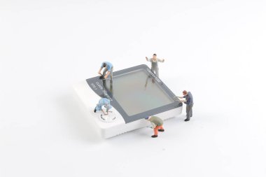 Min rakam işçi ekibi mühendisleri ile