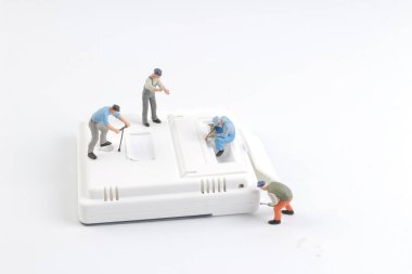 Min rakam işçi ekibi mühendisleri ile