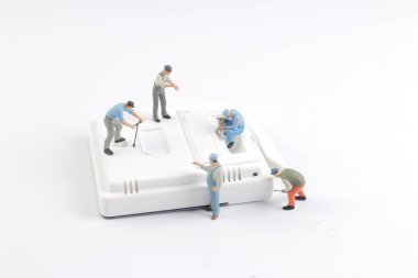 Min rakam işçi ekibi mühendisleri ile