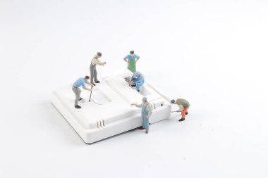 Min rakam işçi ekibi mühendisleri ile