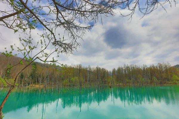 Biei, Japonya yaz aylarında alınan mavi su birikintisi
