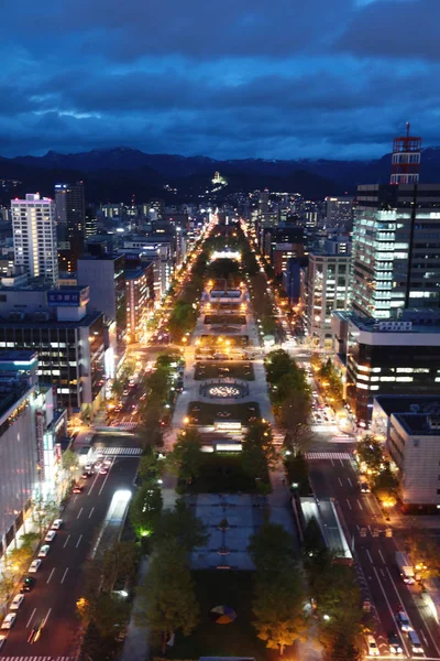 Városkép a belvárosi Sapporo, Japán — Stock Fotó