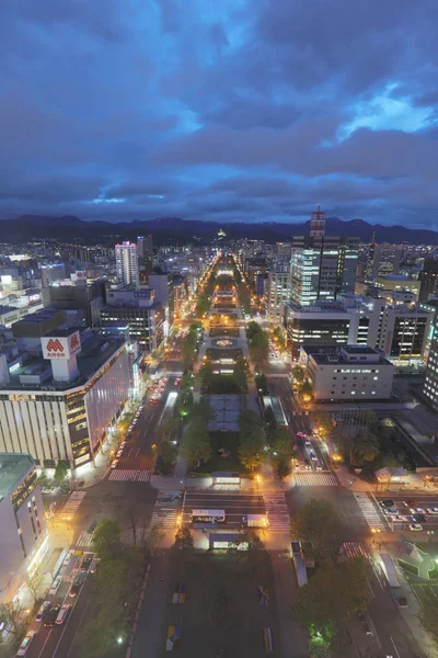 Városkép a belvárosi Sapporo, Japán — Stock Fotó