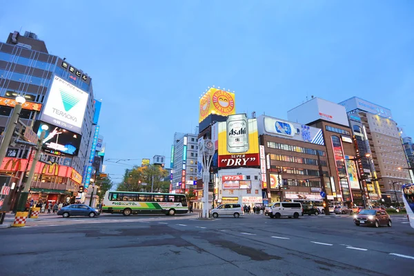 Stadsbilden av Susukino Gesundbrunn Sapporo, Japan — Stockfoto