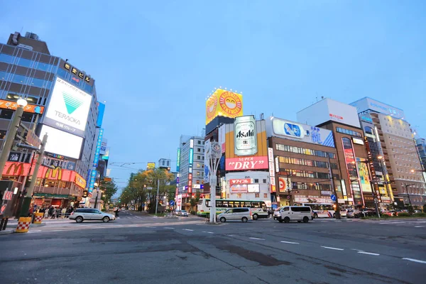 すすきのマスターアーキテクト札幌市の都市景観 — ストック写真