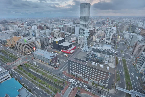 Vista panorámica del paisaje urbano del sureste de Sapporo — Foto de Stock