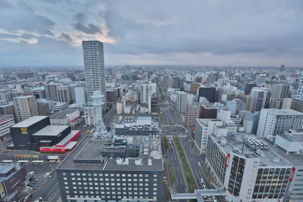 Güney-Doğu Sapporo panoramik Cityscape görünümü — Stok fotoğraf