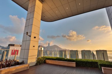  Tsim Sha Tsui bölgesi Hong Kong şehir gün batımı 