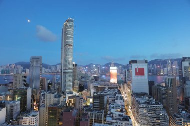 Tsim Sha Tsui bölgesi Hong Kong şehir gün batımı 