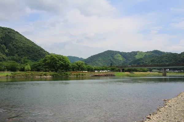 Nishiki řeka Iwakuni, Japonsko — Stock fotografie