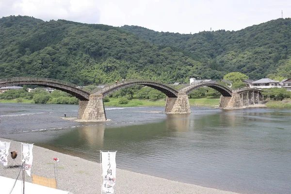 Kintai Bridge, egyik legrégebbi Japánban — Stock Fotó