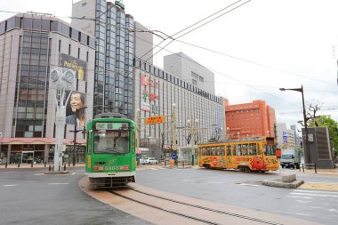 Sapporo modern tramvay Susukino alan geçiş