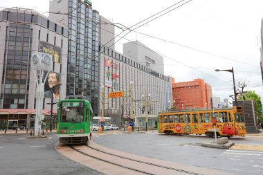  Sapporo modern tramvay Susukino alan geçiş