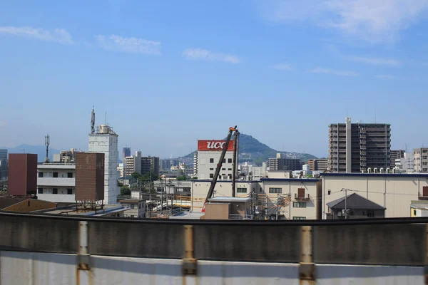 Tren, Hiroşima şehir görüntüsü — Stok fotoğraf