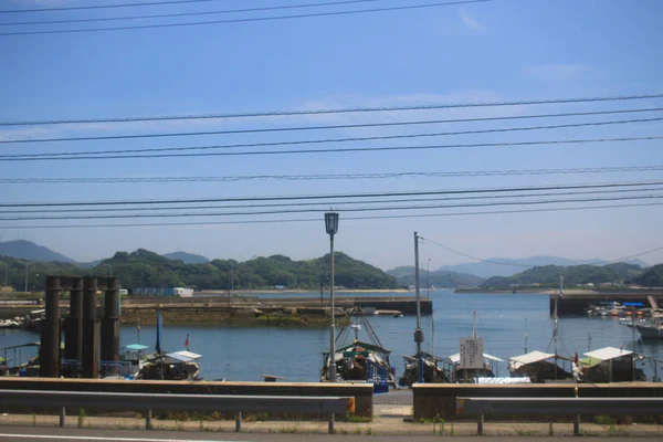 Vista treno della linea principale di sanyo — Foto Stock