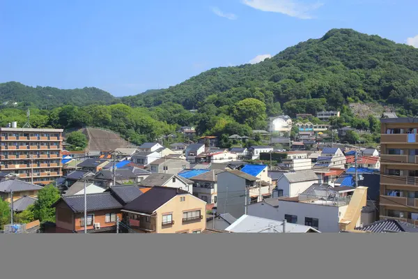 広島、列車の窓からの眺め — ストック写真