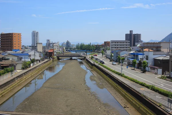 Vista desde la ventana del tren, Hiroshima — Foto de Stock