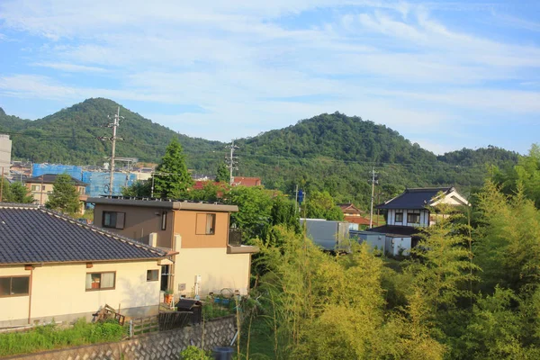 Miasto z tradycyjną architekturą w Hiroszimie — Zdjęcie stockowe