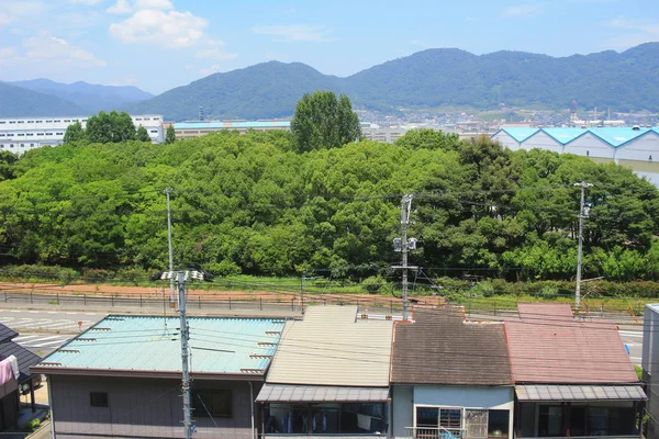 Blick aus dem Zugfenster, Hiroshima — Stockfoto