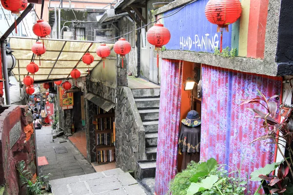 Старі вулиці rainning Jiufen в Jiufen Jiufen, Тайвань — стокове фото