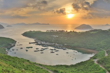 Po Toi O yüksek açıdan bakıldığında, Sai Kung
