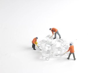 Mini buz doğa küçük işçilerin eğlenceli