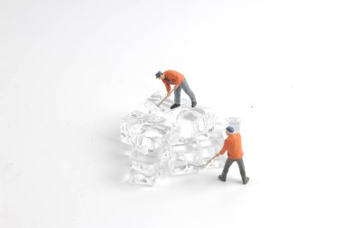 Mini buz doğa küçük işçilerin eğlenceli