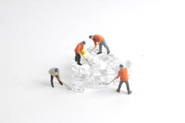 Mini buz doğa küçük işçilerin eğlenceli