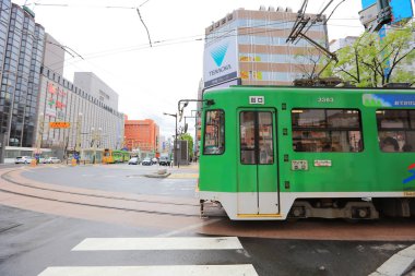  Sapporo modern tramvay Susukino alan geçiş